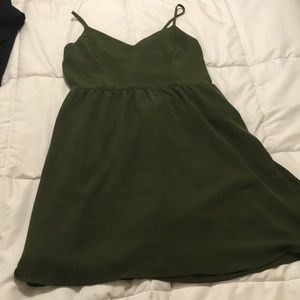 Hunter green backless skater dress